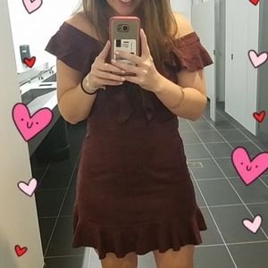 Saude Burgundy Fitted Dress